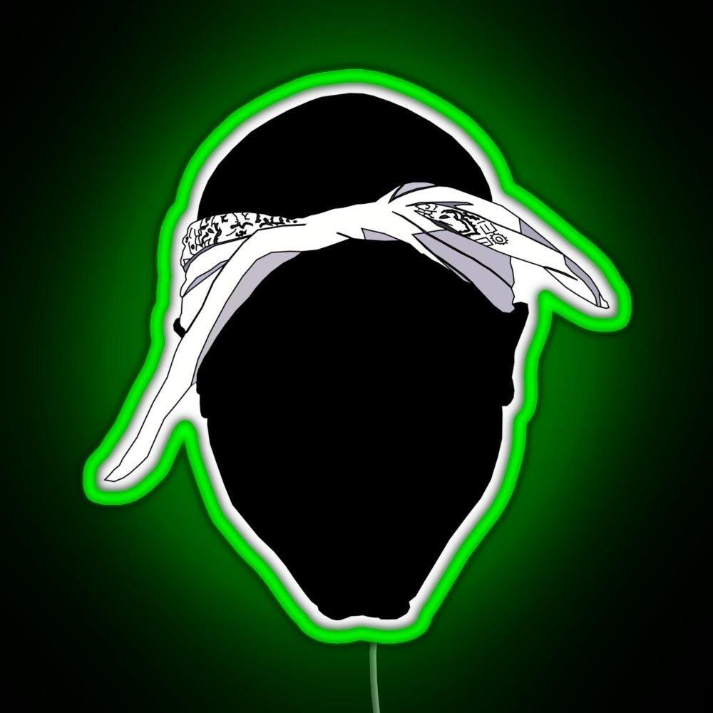 Tupac Bandana Black Rgb Led Neon Sign Pop Wall Art - Shineneon