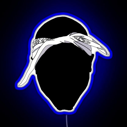 Tupac Bandana Black Rgb Led Neon Sign Pop Wall Art - Shineneon