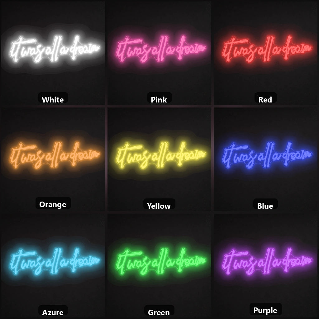Turisa Al La Dream LED Neon Sign color grid