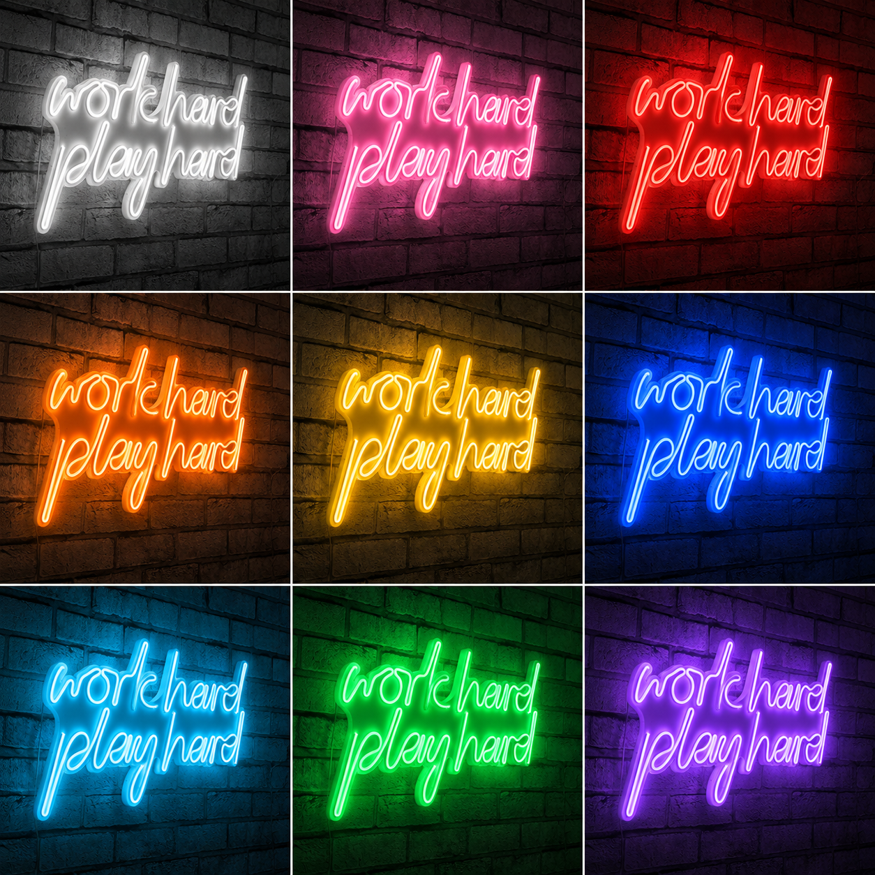 Turquoise Basement Wall Decor LED Neon Sign color grid