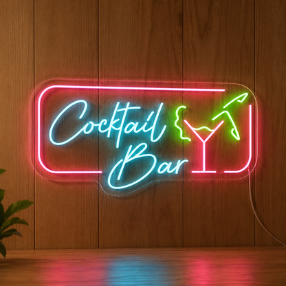 Turquoise Cocktail Bar Wall Decor LED Neon Sign main product image