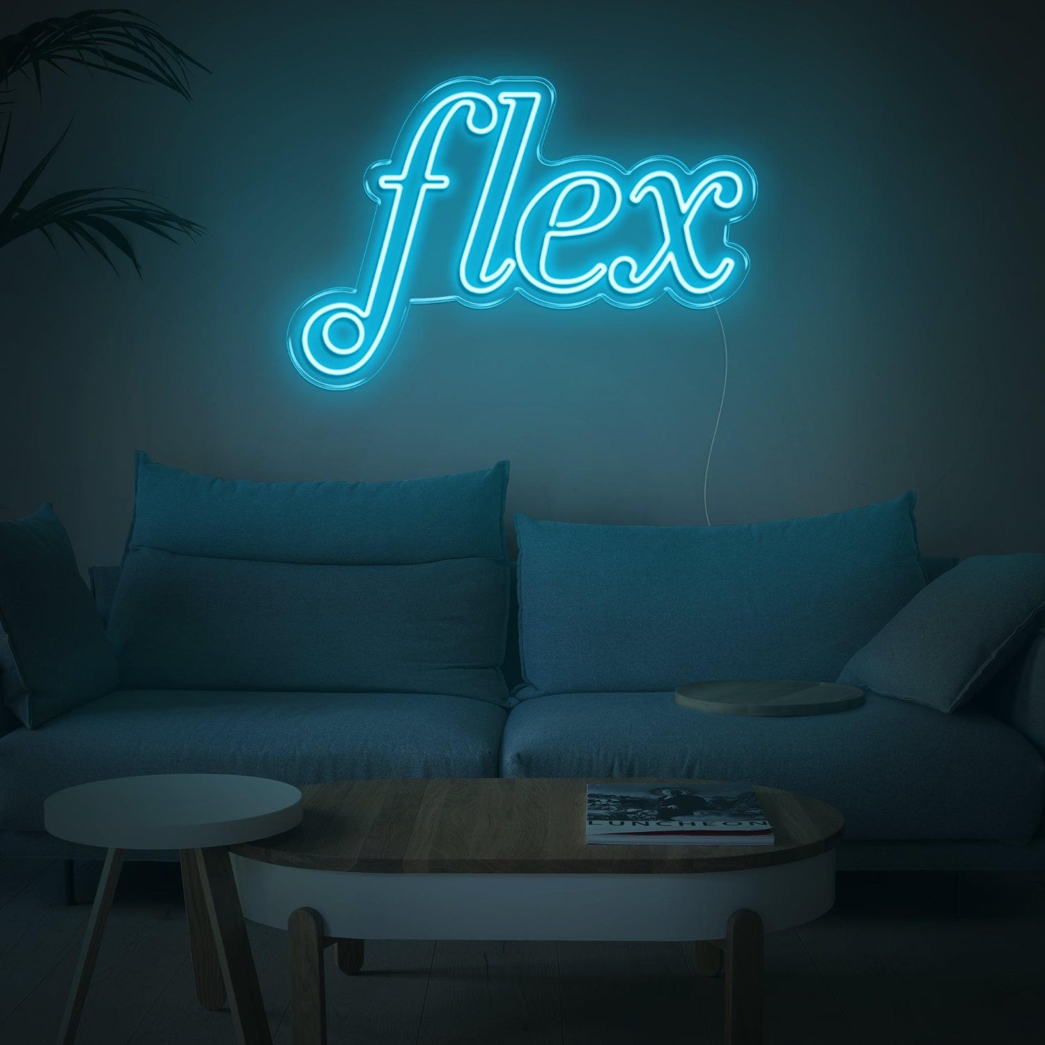 Turquoise Flex Curvy Font Led Neon Sign For Home Living Room Wall Decor | Shineneon