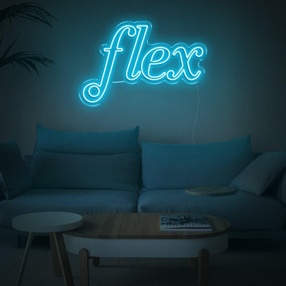 Turquoise Flex Curvy Font Led Neon Sign For Home Living Room Wall Decor | Shineneon