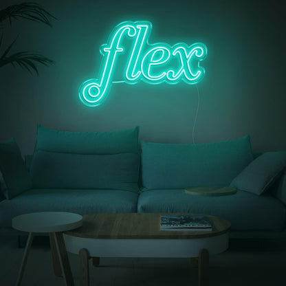 Turquoise Flex Curvy Font Led Neon Sign For Home Living Room Wall Decor | Shineneon