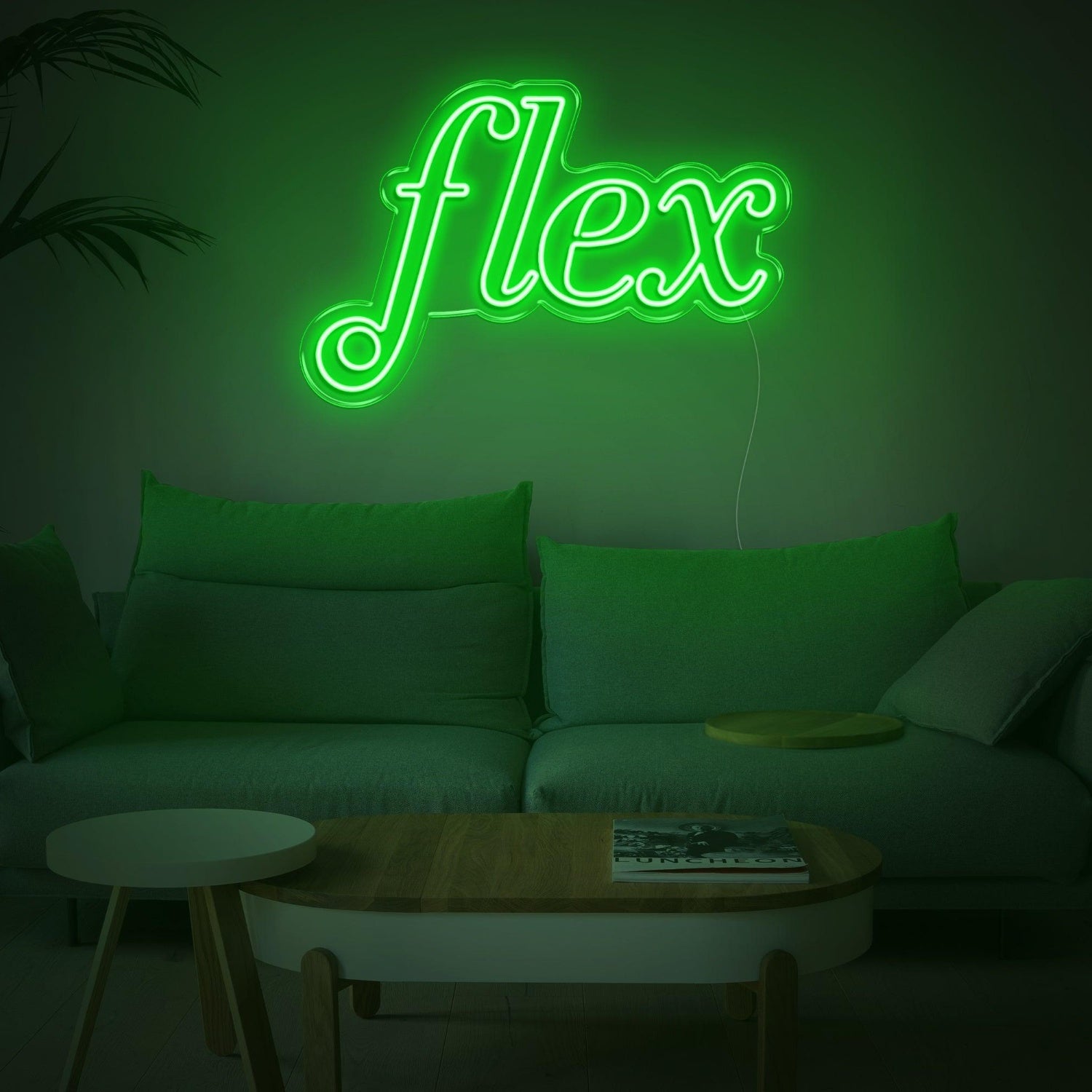 Turquoise Flex Curvy Font Led Neon Sign For Home Living Room Wall Decor | Shineneon