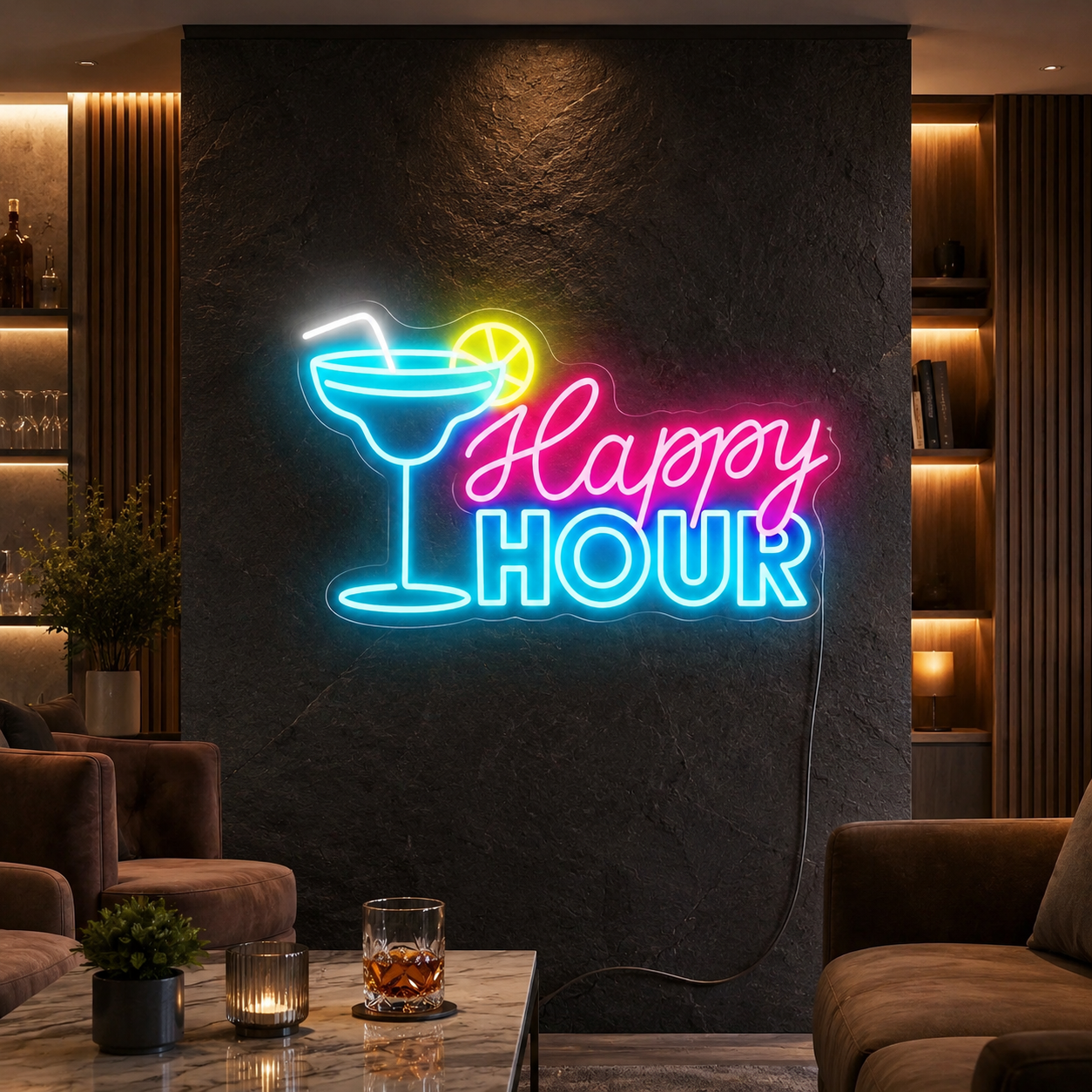 Turquoise Good Vibes Script Home Lounge LED Neon Sign main product image