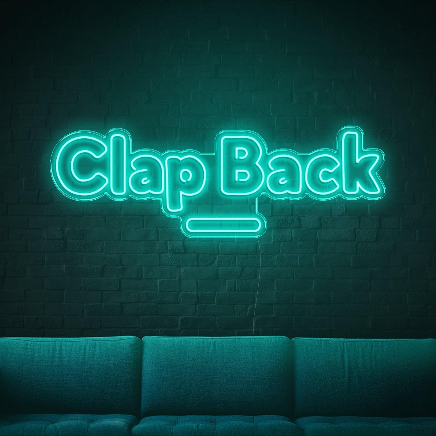 Turquoise Retro Clap Back Led Neon Sign For Home Bar Decor | Shineneon