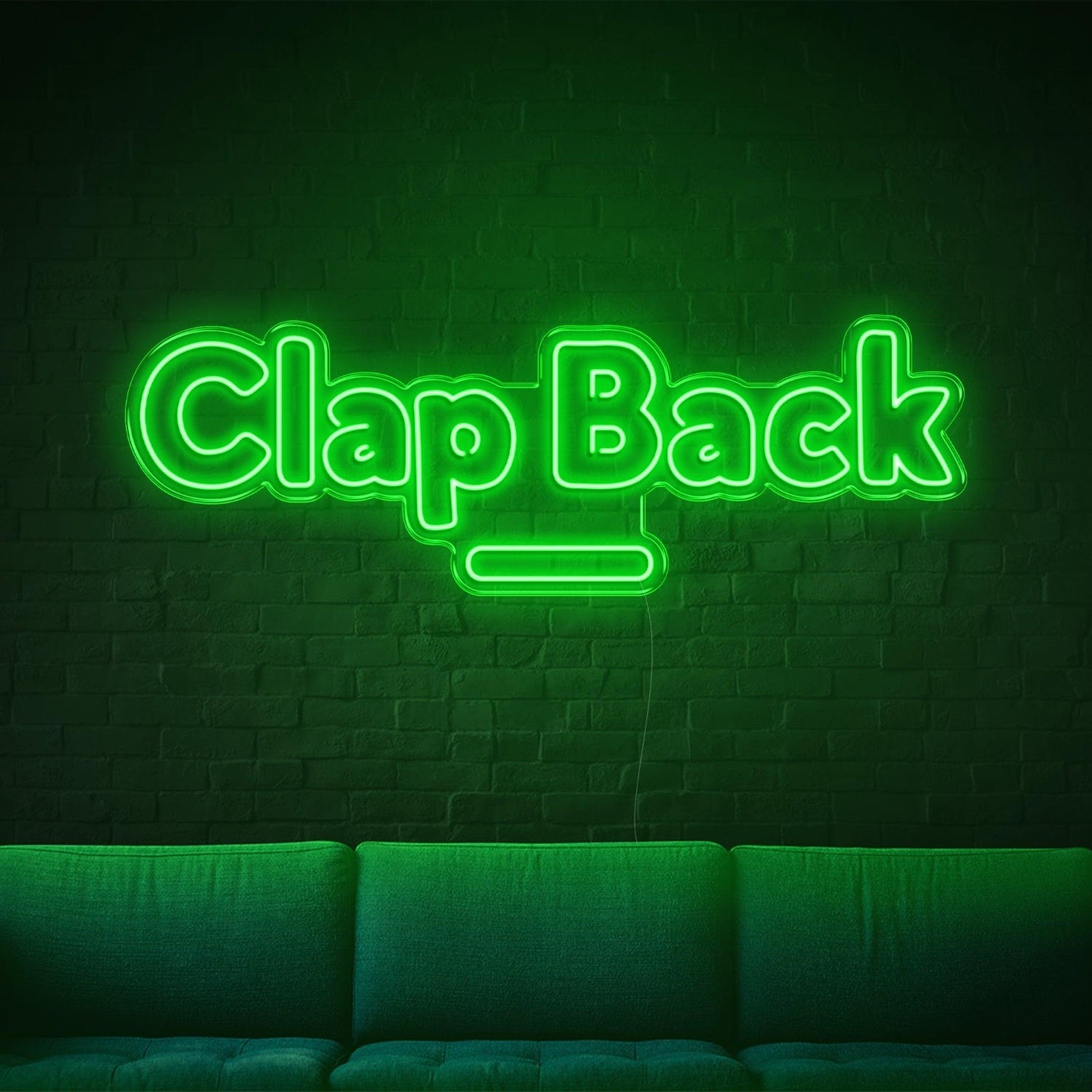 Turquoise Retro Clap Back Led Neon Sign For Home Bar Decor | Shineneon