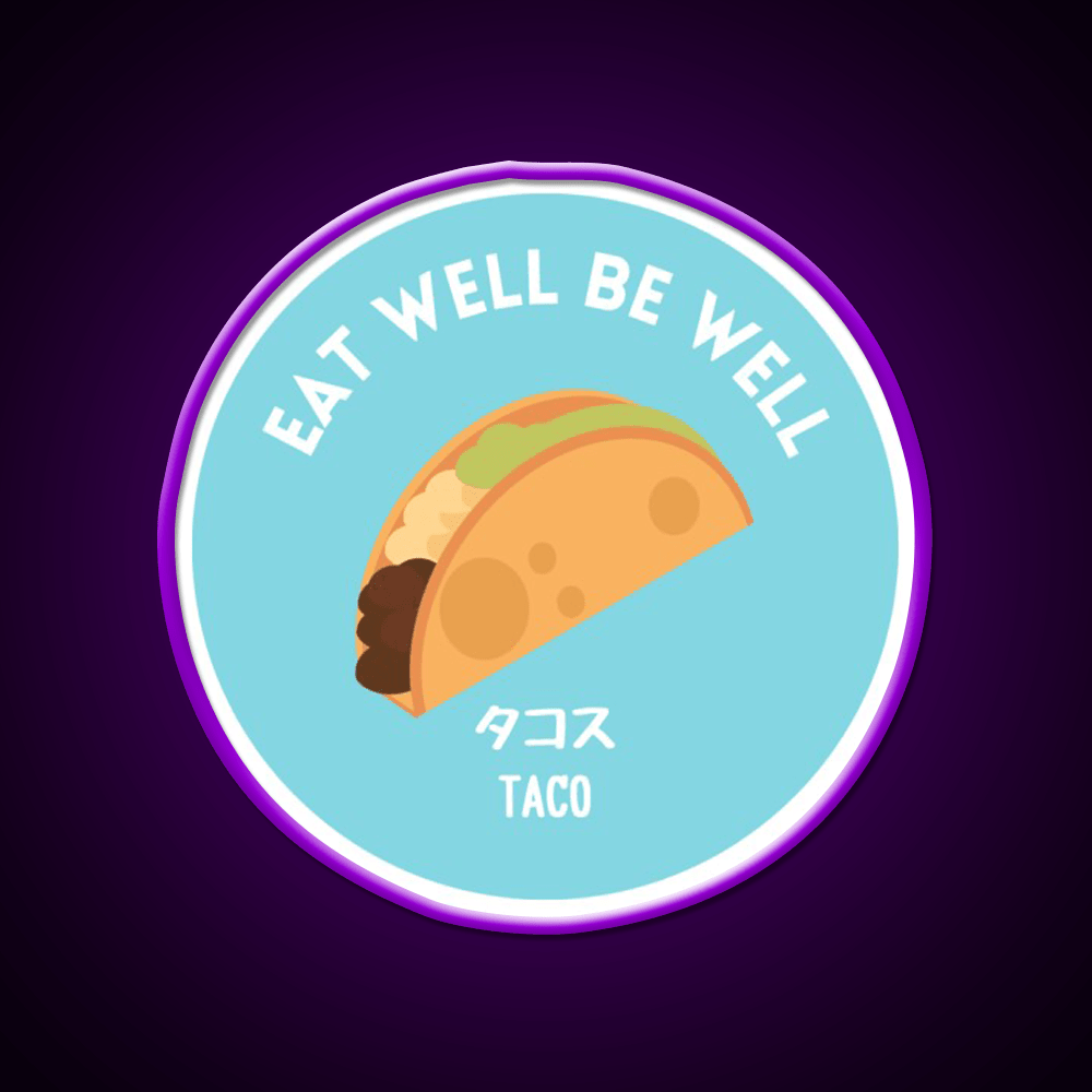 Turquoise Taco Mexican Japanese Junk Food Snack Food Led Neon Sign Rgb Color - Shineneon