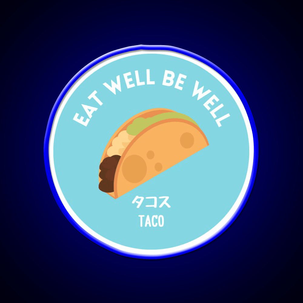 Turquoise Taco Mexican Japanese Junk Food Snack Food Led Neon Sign Rgb Color - Shineneon