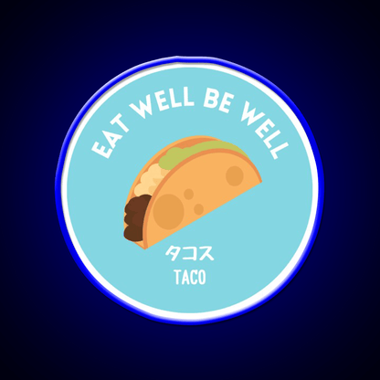 Turquoise Taco Mexican Japanese Junk Food Snack Food Led Neon Sign Rgb Color - Shineneon