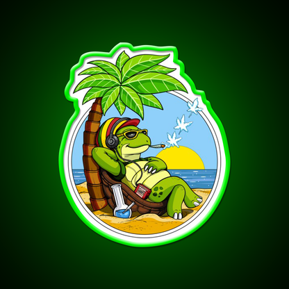Turtle Weed Hemp Inspired Green Leaf Led Neon Sign Rgb Color