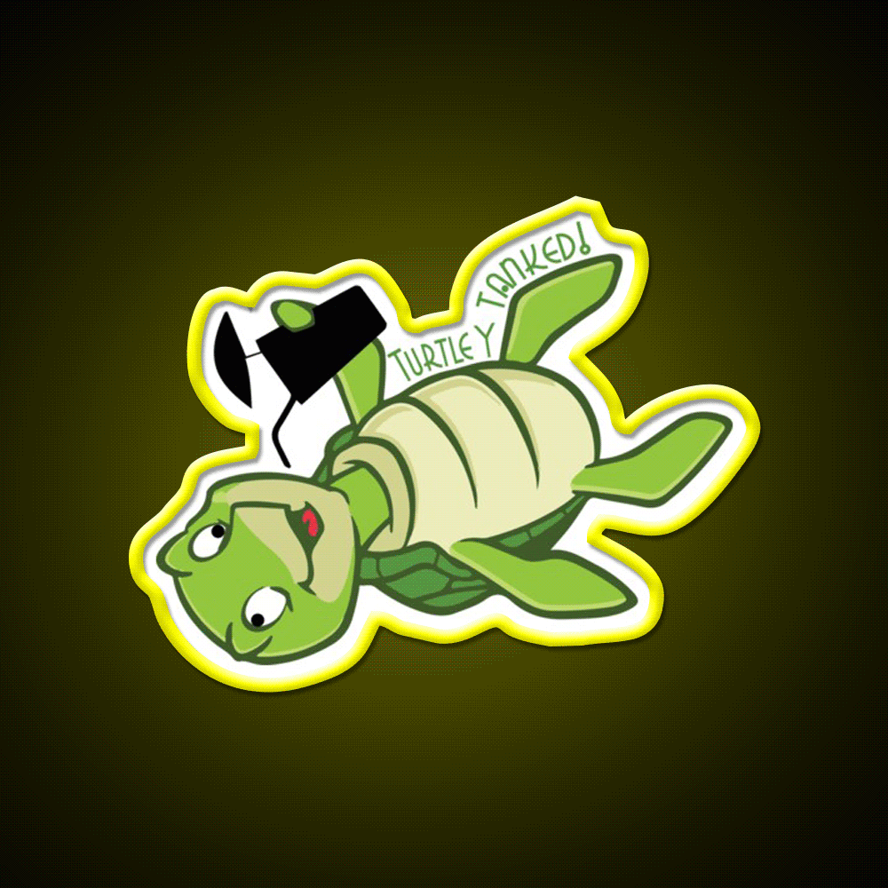 Turtley Tanked Party Drink Tequila Led Neon Sign Rgb Color - Custom LED neon sign front view