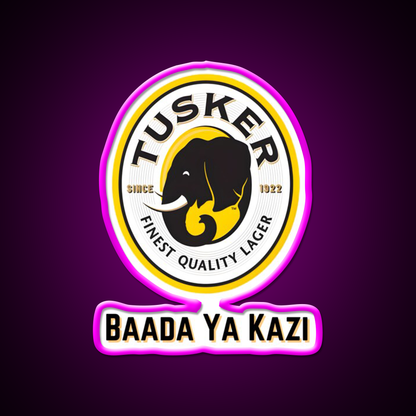 Tusker Beer Bar Decor Led Neon Sign Rgb Color - Neon sign mounted on wall in room