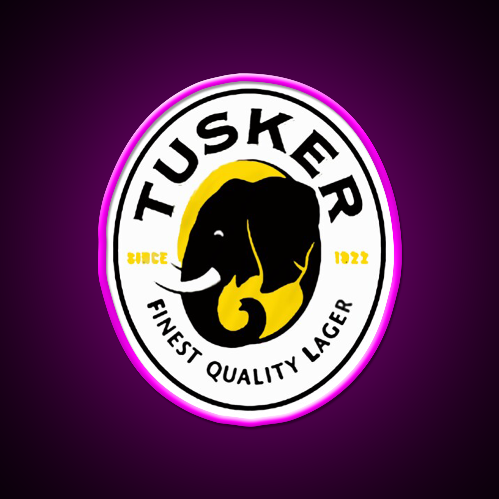 Tuskers Logo Beer Bar Decor Led Neon Sign Rgb Color - Neon sign mounted on wall in room