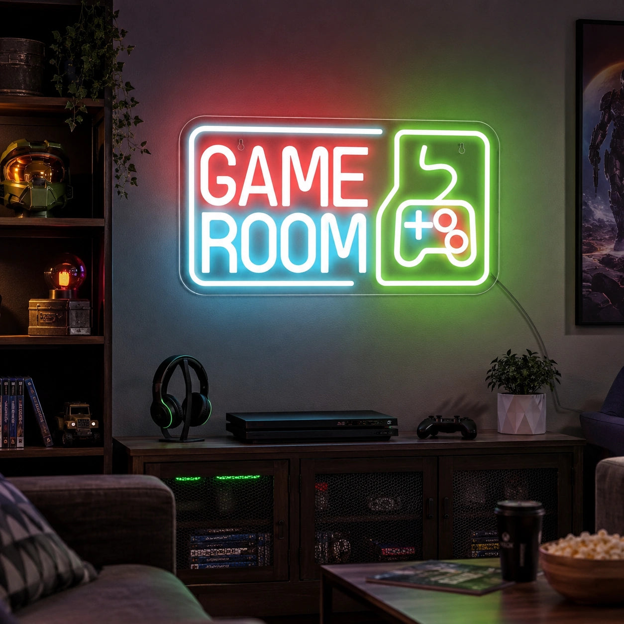 Twin Controller Game Room Neon Sign LED Neon Sign real lifestyle scene