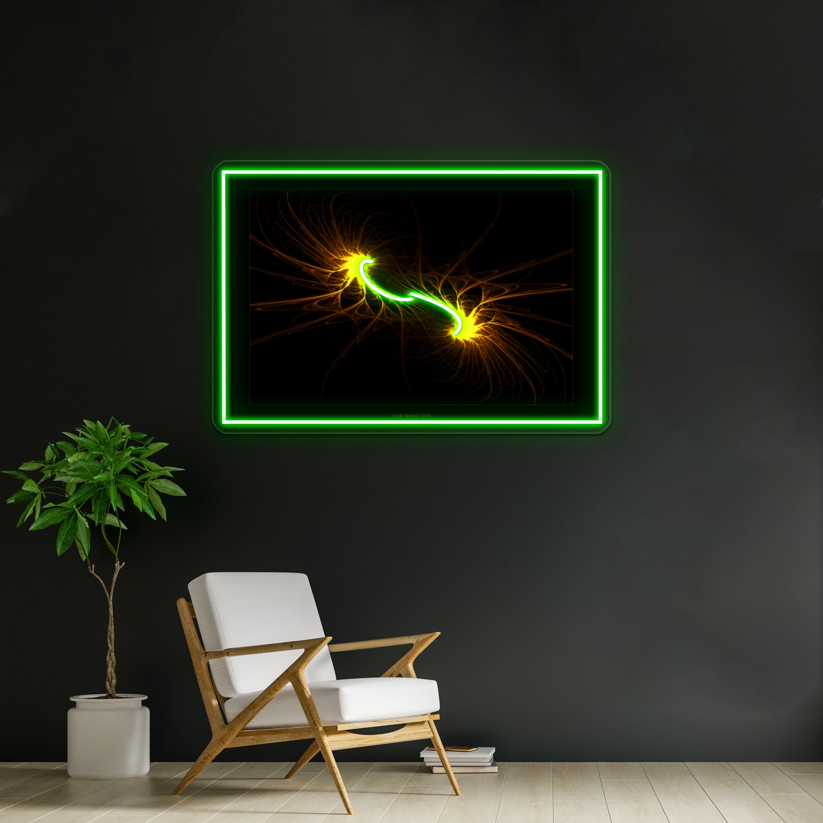 Twin Flames Fractal Art Wall Artwork Neon Signs | Shineneon