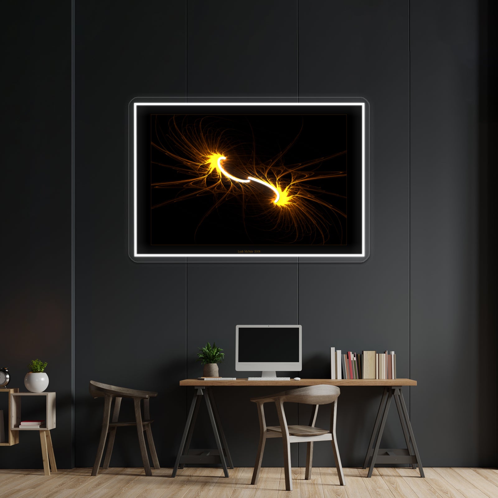 Twin Flames Fractal Art Wall Artwork Neon Signs | Shineneon