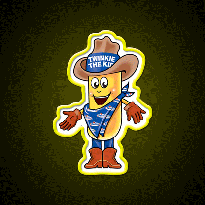 Twinkie The Kid Vintage Brand Character Snack Food Led Neon Sign Rgb Color - Custom LED neon sign front view