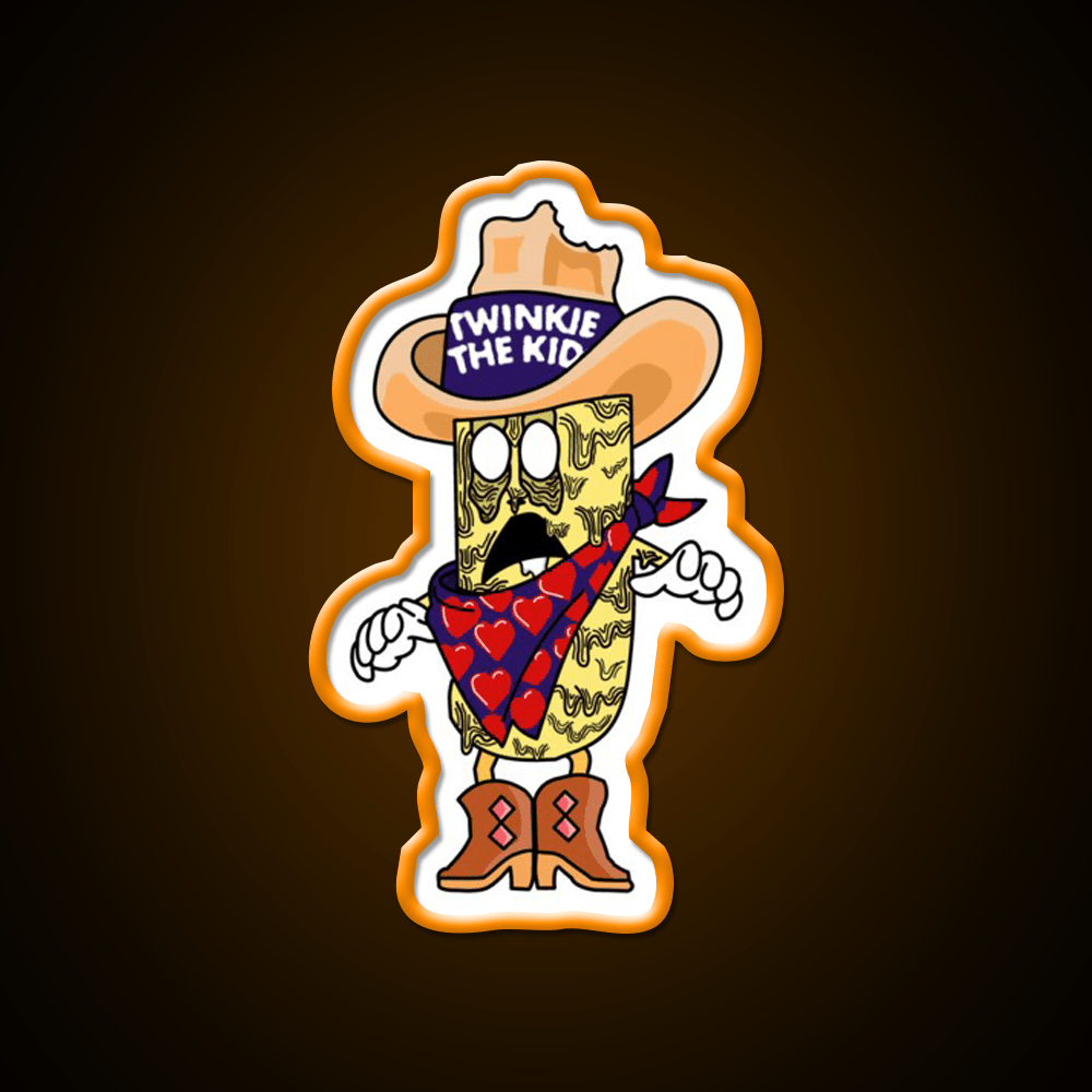 Twinkie The Kid Zombified Hostess Mascot Snack Food Led Neon Sign Rgb Color - Shineneon
