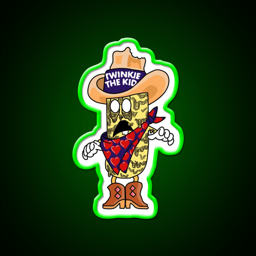 Twinkie The Kid Zombified Hostess Mascot Snack Food Led Neon Sign Rgb Color - Shineneon