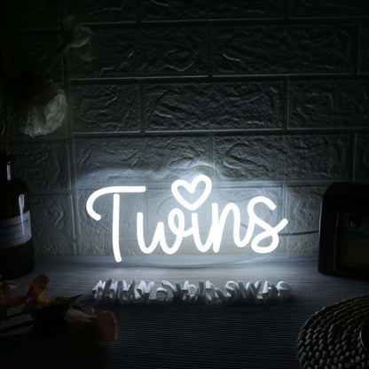 Twins White Led Neon Sign - Shineneon