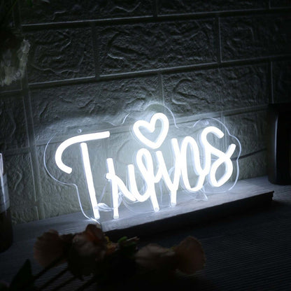 Twins White Led Neon Sign - Shineneon