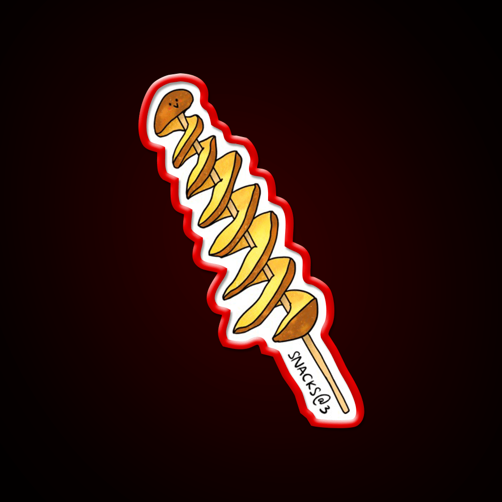 Twisting Tornado Potato Snack Food Led Neon Sign Rgb Color - Shineneon