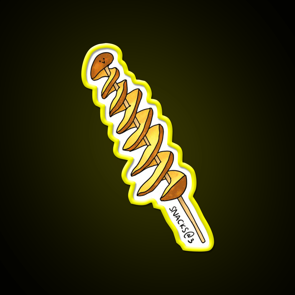 Twisting Tornado Potato Snack Food Led Neon Sign Rgb Color - Shineneon