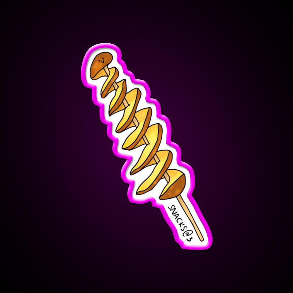 Twisting Tornado Potato Snack Food Led Neon Sign Rgb Color - Shineneon