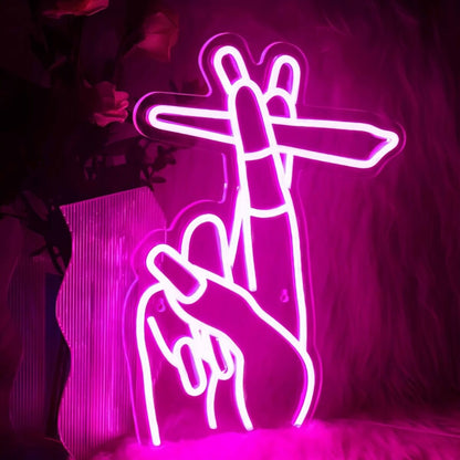 Two Fingers Holding Cigarette Led Neon Signs | Shineneon