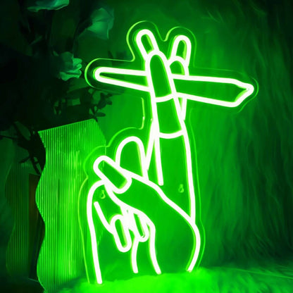 Two Fingers Holding Cigarette Led Neon Signs | Shineneon