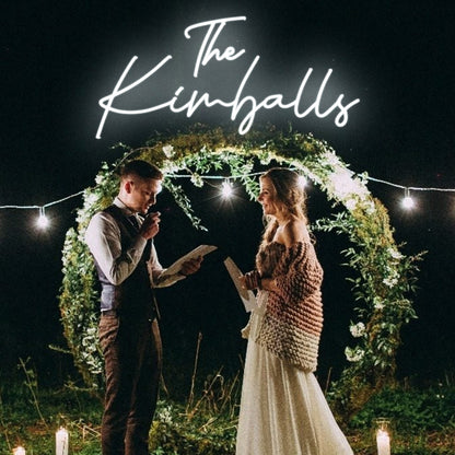 Two Lines Wedding Led Neon Sign With Your Family Name | Shineneon