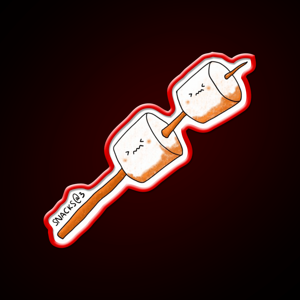 Two Marshmallows On Stick Snack Food Led Neon Sign Rgb Color - Shineneon