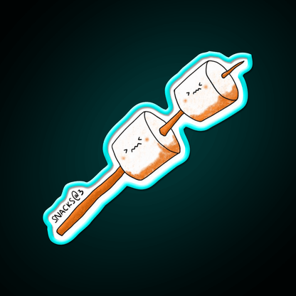 Two Marshmallows On Stick Snack Food Led Neon Sign Rgb Color - Shineneon