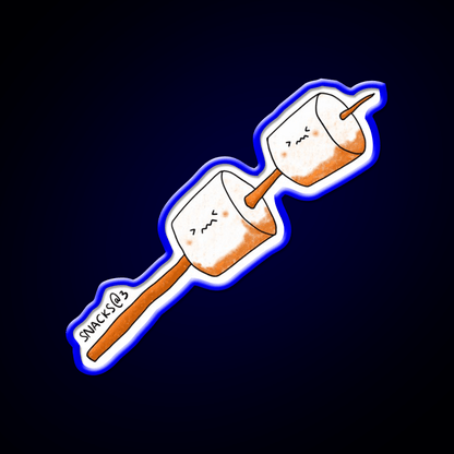 Two Marshmallows On Stick Snack Food Led Neon Sign Rgb Color - Shineneon