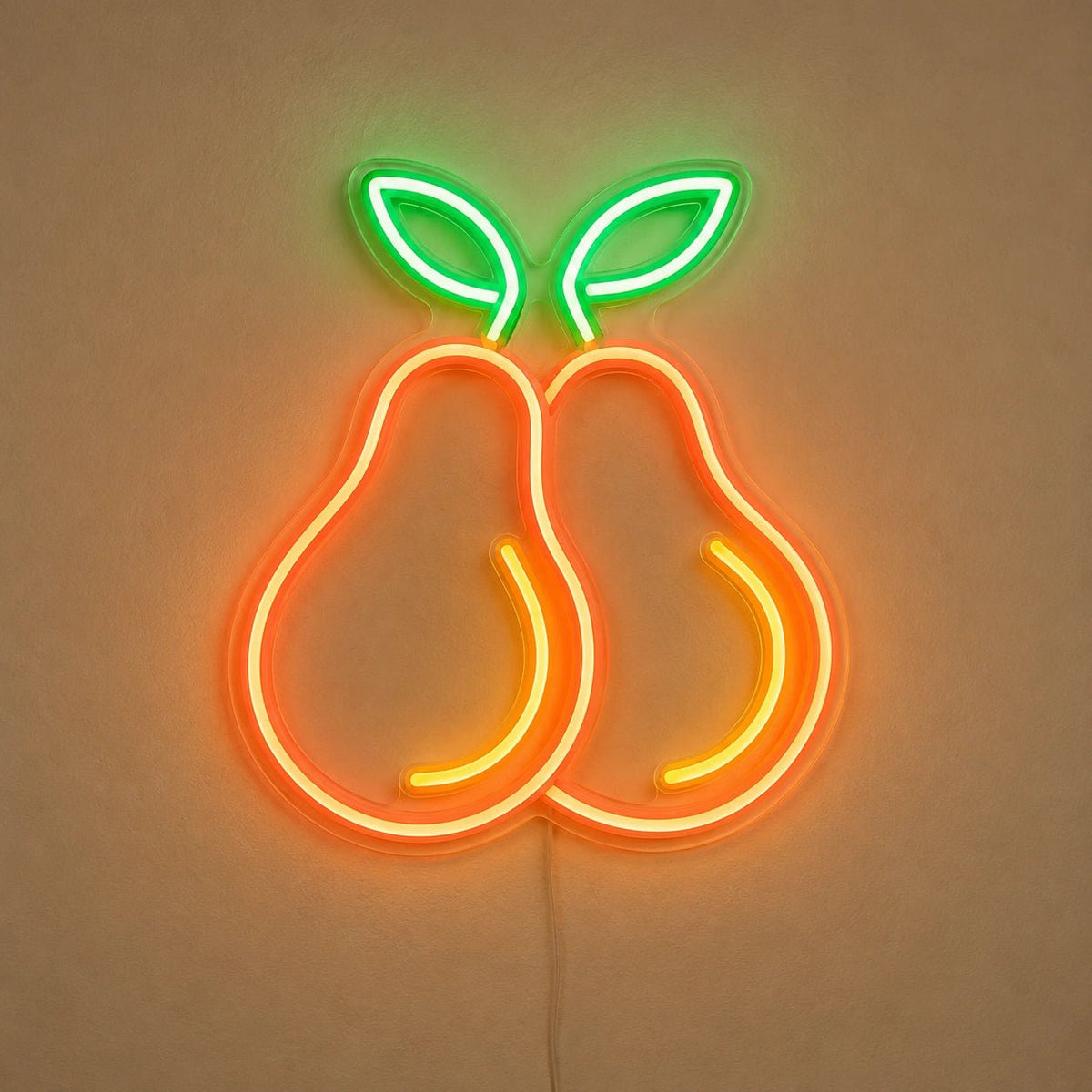 Two Pears With Leaves LED Neon Sign - Shineneon