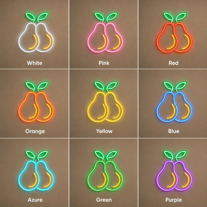 Two Pears With Leaves LED Neon Sign - Shineneon
