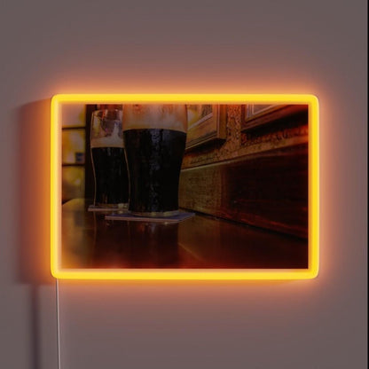 Two Pints Of Guiness In Irish Bar Rgb Led Neon Sign - Shineneon