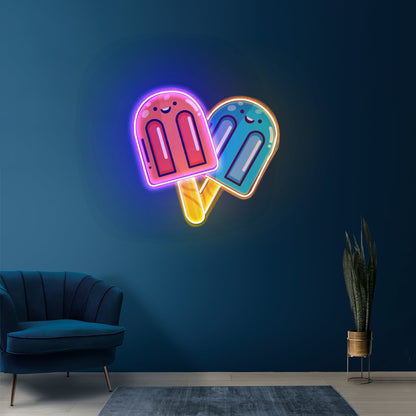Two Popsicles Custom Led Signs Artwork For Sale - Shineneon