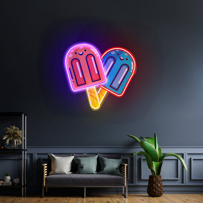 Two Popsicles Custom Led Signs Artwork For Sale - Shineneon