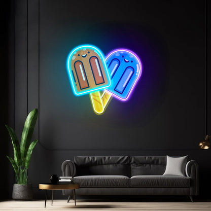 Two Popsicles Custom Led Signs Artwork For Sale - Shineneon
