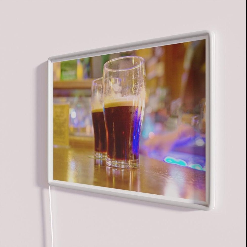 Two Stouts On Bar Rgb Led Neon Sign - Shineneon