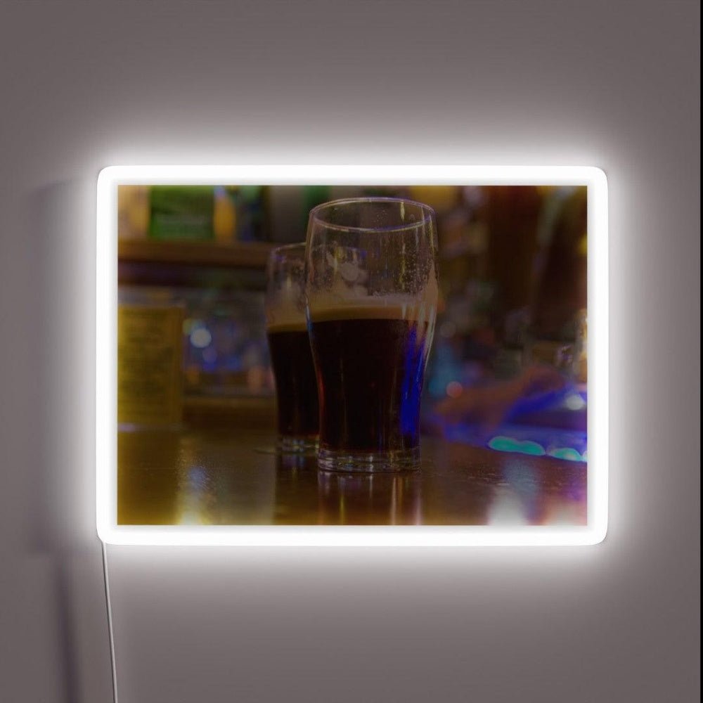 Two Stouts On Bar Rgb Led Neon Sign - Shineneon