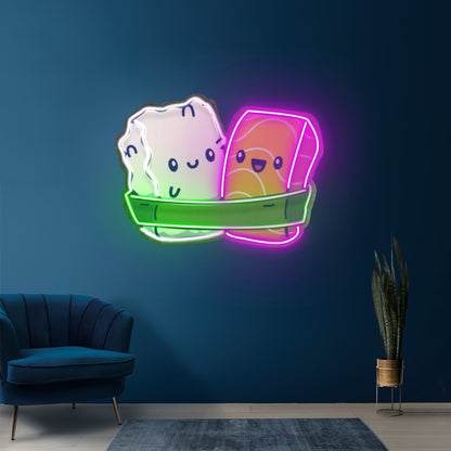 Two Sushi Neon Acrylic Artwork