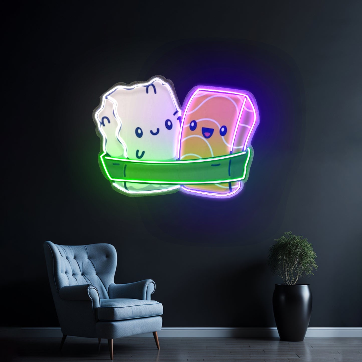 Two Sushi Neon Acrylic Artwork