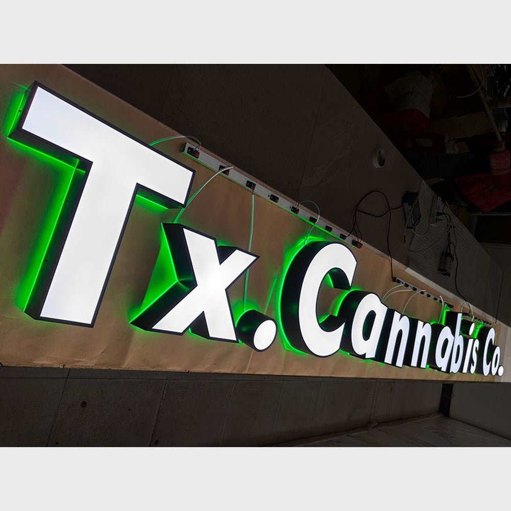 Tx Cannabis Co 3D Frontlit And Backlit Channel Letter Led Light Sign - Shineneon