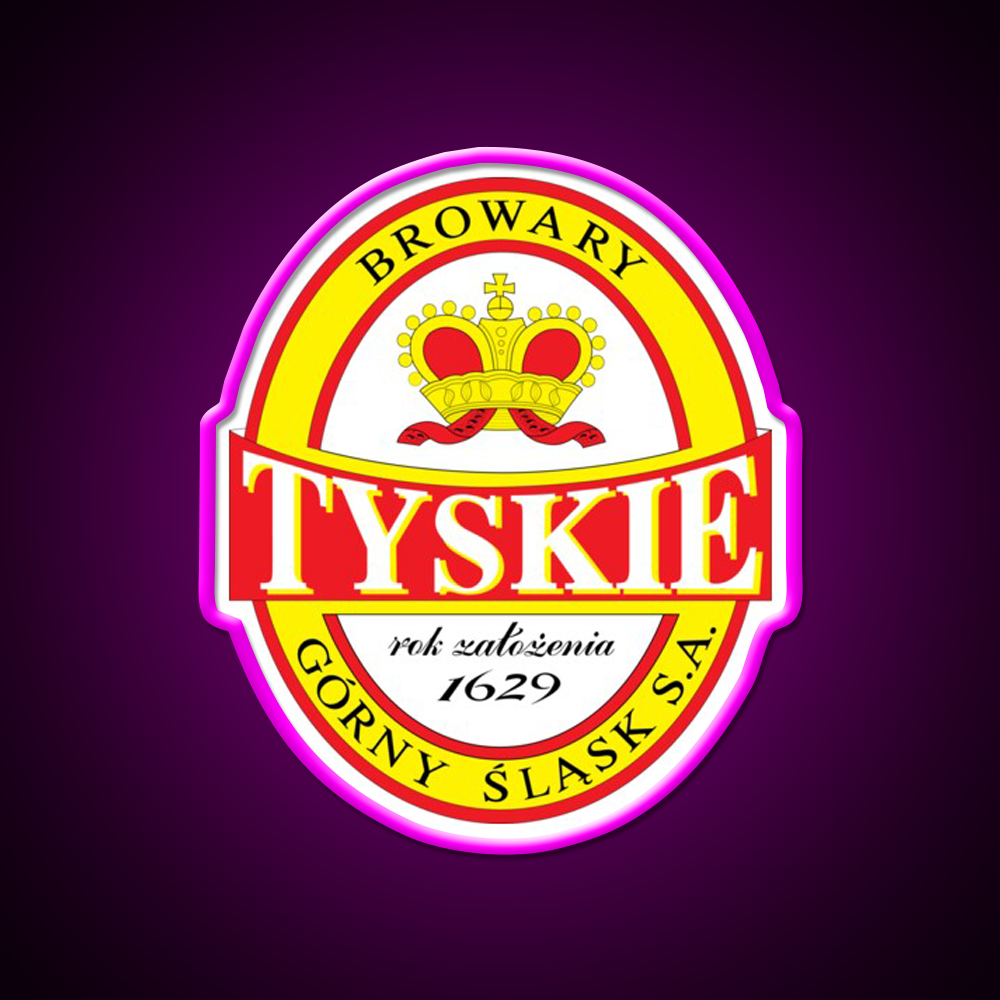 Tyskie Polish Beer Bar Decor Led Neon Sign Rgb Color - Neon sign mounted on wall in room