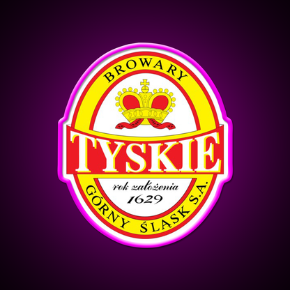 Tyskie Polish Beer Bar Decor Led Neon Sign Rgb Color - Neon sign mounted on wall in room