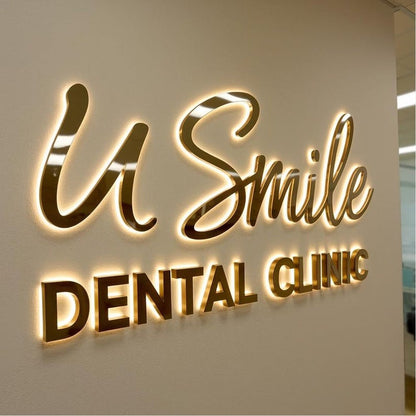 U Smile Dental Clinic 3D Backlit Channel Letters Led Light Sign - Shineneon